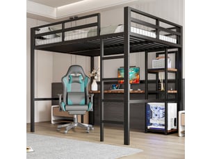 Lit mezzanine 140x200 cm TCQPZ coloris noir