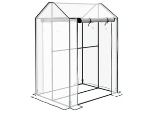 Serre de jardin 100 x 80 x 150 cm – blanche – deux portes et quatre aérations latérales en pe renforcé
