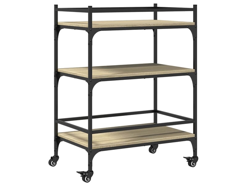 Desserte de cuisine, chariot de rangement chêne sonoma 65x40x86,5 cm bois d'ingénierie - Conforama A