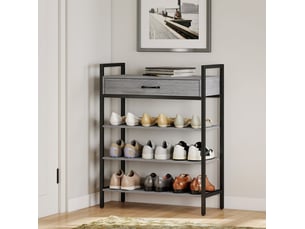 Meuble à chaussures 9 paire(s)  <strong>BEAOK</strong>  <strong></strong> coloris gris