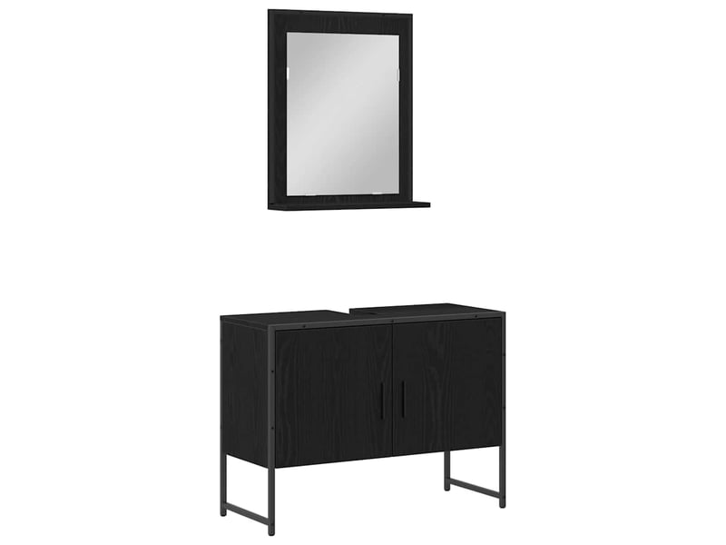  Ensemble de mobilier de salle de bain 2 pièces noir cf64239  - Conforama A
