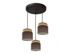 Plafonnier suspendu fabrilamp kandy naturelmarron 3 x e27 hauteur réglable 45-108 cm 39x39 cm