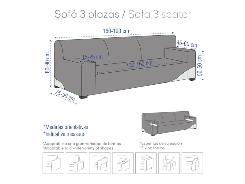 Housse de canapé 3 places apollo c05  - Conforama D