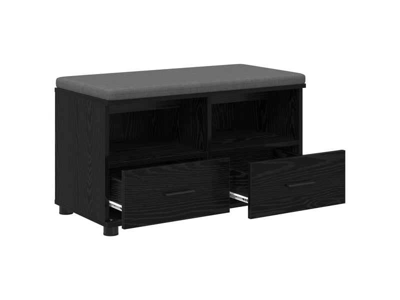  Banc d'entrée, banc interieur chêne noir 80x38x46 cm  - Conforama E