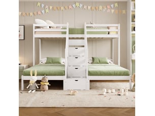 Lit superposé 90x200 cm <strong>MODENUIT </strong>  <strong></strong> coloris blanc