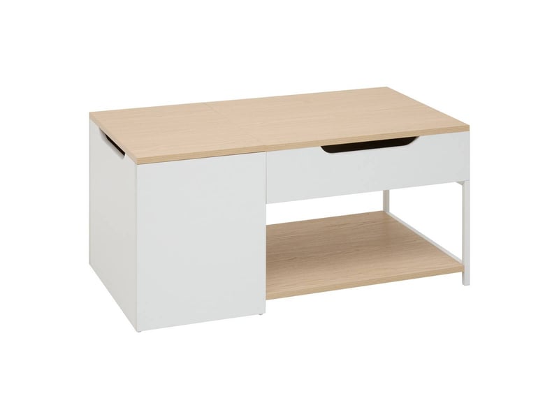  Table basse relevable luma rectangulaire 50x90cm blanc LUMA - Conforama A
