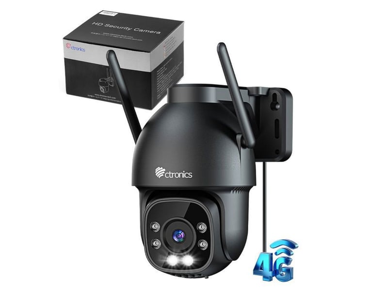 Caméra de surveillance ptz 1080p 4g lte ip66 vision nocturne couleur 360° deux antennes  - Conforama A