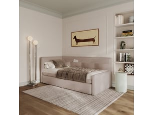 Lit simple 90x200 cm SELSEY Nesmi coloris beige
