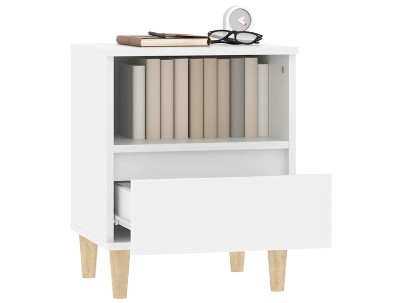  Lot de 2 tables de chevet - cabinet de chevet - table de nuit blanc 40x35x50 cm  - Conforama D