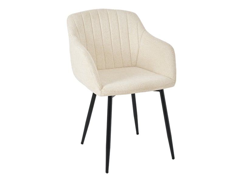  Lot de 2 chaises de salle à manger goeurvant 711 en chenille et pieds en métal - crème JOD00711AAR-2 - Conforama R