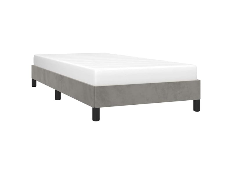  Lit simple- lit adulte -  cadre de lit sans matelas gris clair 90x200 cm velours  - Conforama C