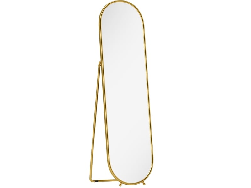  Miroir sur pied ovale 50 x 180 cm, cadre en métal doré, support rabattable  - Conforama A