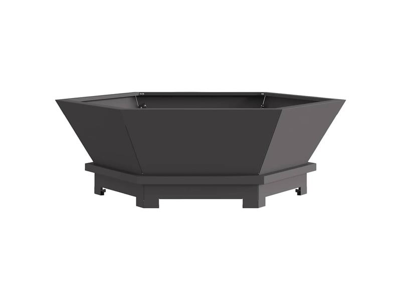 Brasero exterieur, foyer camping noir 75x75x28 cm acier patiné - Conforama E