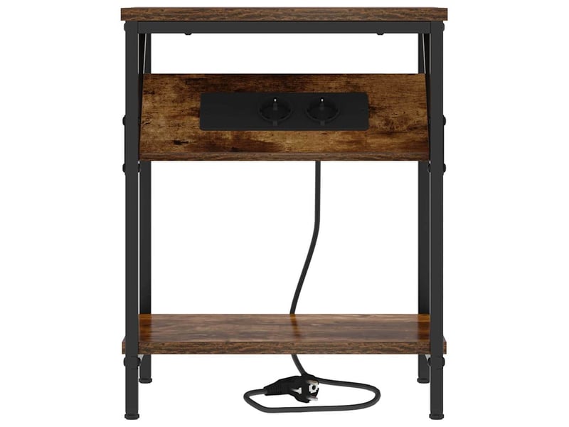 Table de chevet - cabinet de chevet - table de nuit chêne fumé 38 x 30 x 48 cm bois d'ingénierie - Conforama D