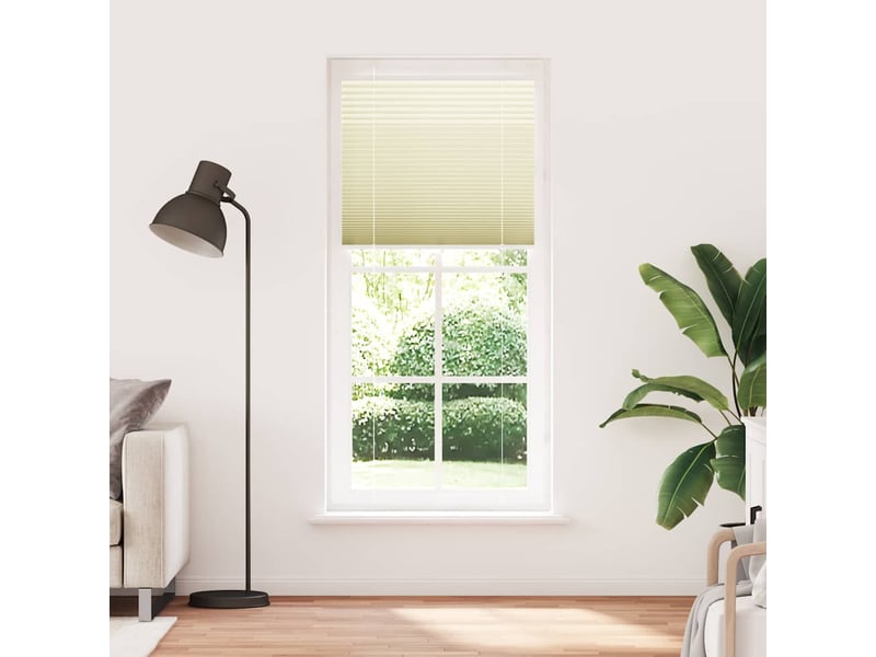 Store plissé, store de fenêtre crème 100x200cm largeur du tissu 99,4 cm polyester cf46819 - Conforama A