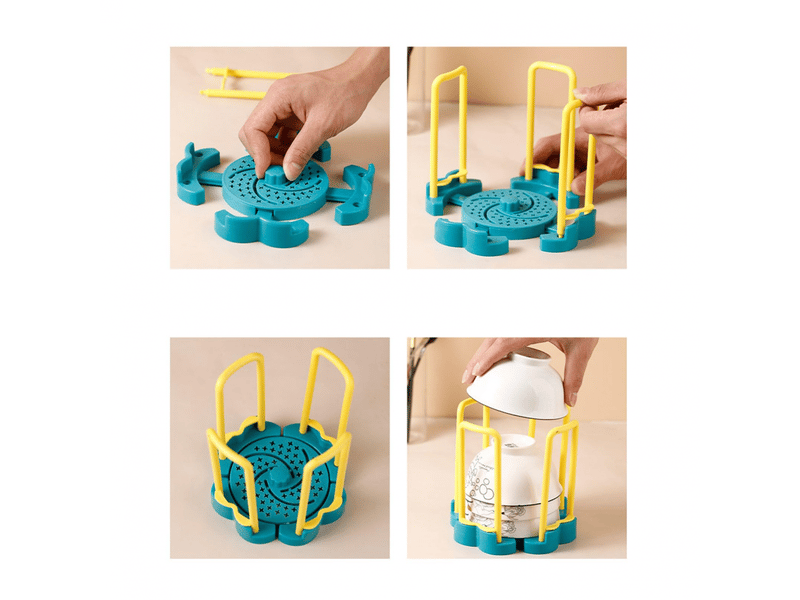  Égouttoir à bol rétractable en plastique, organisateur de bol de cuisine multifonctionnel peu encombrant pour assiettes à vaisselle  - Conforama C