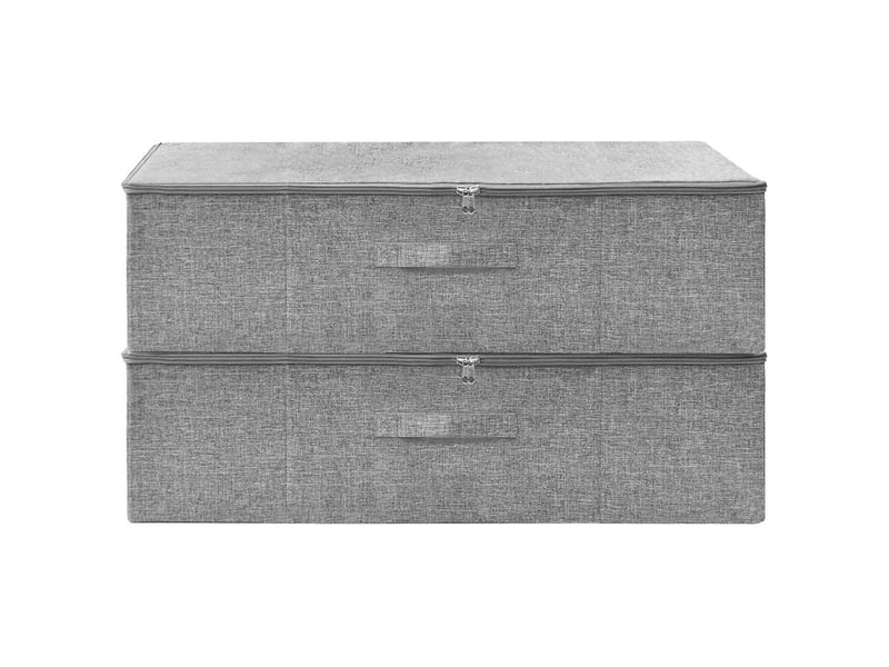  Boîtes de rangement 2 pcs tissu 70x40x18 cm gris  - Conforama C