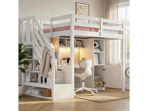 Lit mezzanine 90x200 cm <strong>XYLO</strong> <strong></strong> coloris blanc