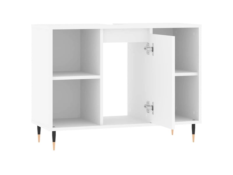  Armoire de salle de bain, meuble de rangement blanc 80x33x60 cm bois d'ingénierie shl2328  - Conforama E