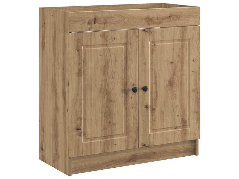  Armoire sous évier de salle de bain, meuble de rangement chêne artisanal shl6165  - Conforama A