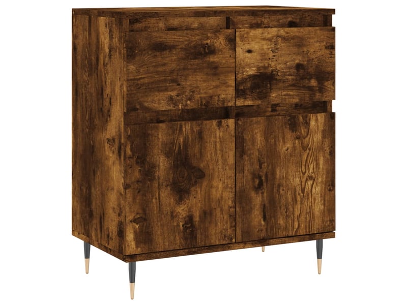  Buffet - bahut - meuble de rangement chêne fumé 60x35x70 cm bois d'ingénierie  - Conforama A
