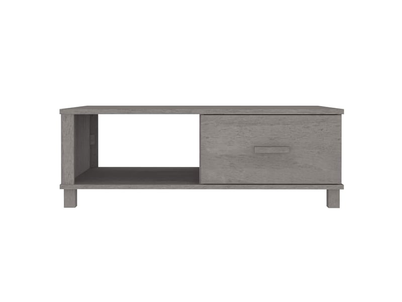  Table basse rectangulaire | table de salon hamar gris clair 100x55x35 cm bois massif de pin  - Conforama E