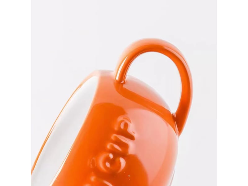  Petit mug en céramique avec couvercle et cuillère, citrouille  - Conforama E