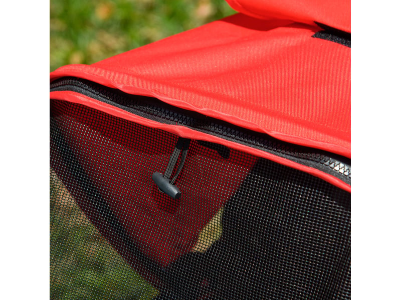  Poussette 3 roues pour enfent 109,5 x 54,5 x 106,5 cm – rouge et noir – pliable avec frein et panier  - Conforama C