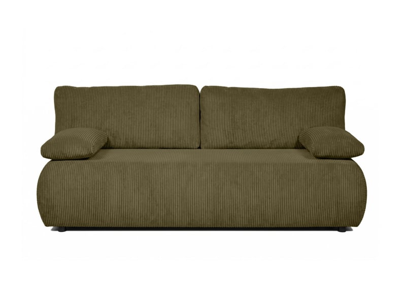  Canapé droit veluto convertible avec coffre en velours côtelé - vert kaki VELUTO - Conforama E