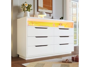Commode 6 tiroir(s) Fay Lum coloris blanc largeur 120 cm