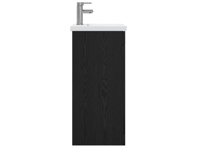  Meuble salle de bain avec évier, meuble de rangement chêne noir 42x40x84.5 cm shl2350  - Conforama E