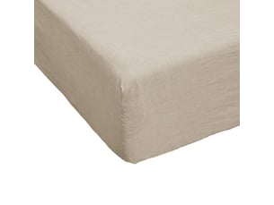 Drap housse 90x190+30 cm lin rosalie sable