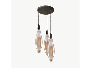 Fabrilamp elio, lampe, moderne, 3 x e27, marronambre, 53-135 x 30 x 30 cm
