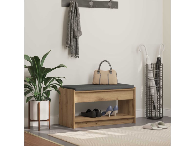  Banc d'entrée, banc interieur chêne artisanal 83x38x45 cm  - Conforama B