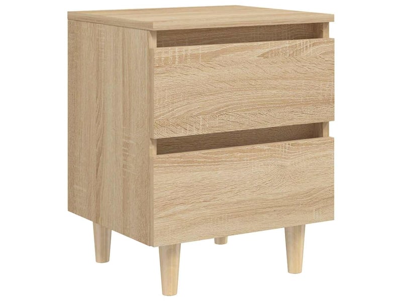  Lot de 2 tables de chevet - cabinet de chevet - table de nuit pieds en pin chêne sonoma 40x35x50 cm  - Conforama B