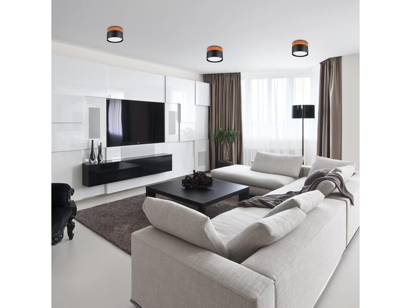  Spot en saillie led plafonnier ø11x75mm blanc chaud grain de bois  - Conforama D