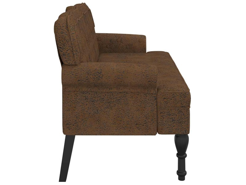  Canapé 2 places avec dossier marron 119,5x64,5x75 cm similicuir daim  - Conforama D