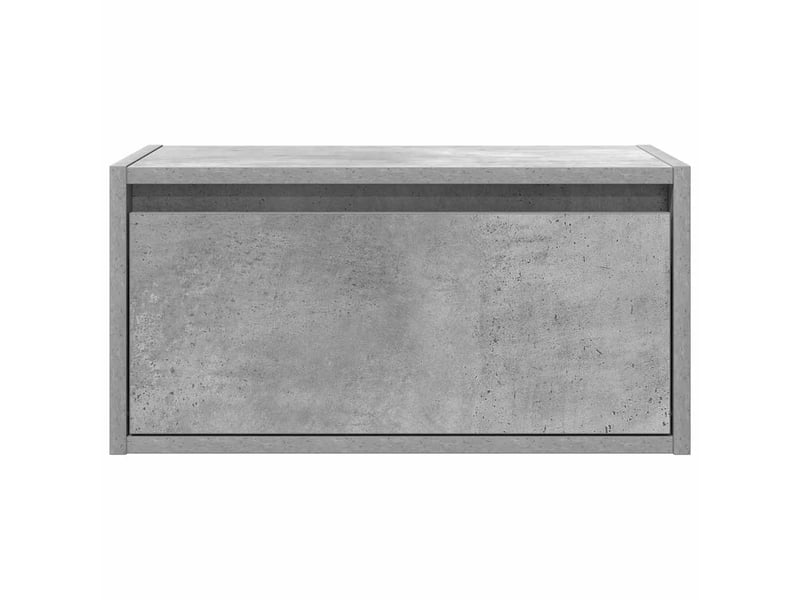  Table de chevet, table d'appoint murale avec lumières led gris béton shl72400  - Conforama E