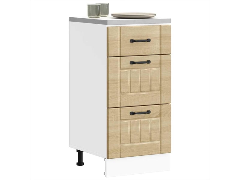 Meuble de rangement, armoire de cuisine lucca chêne sonoma bois ingénierie shl4775 - Conforama B