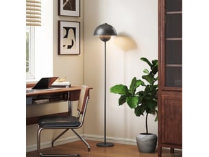 Lampadaire ø30 x h155 cm en métal avec interrupteur au pied gris chicfurn
