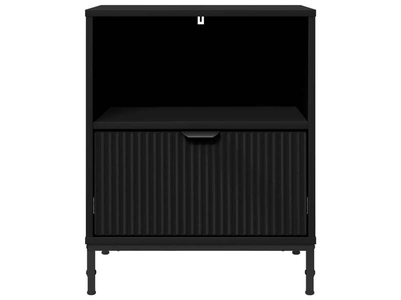  Table de chevet - cabinet de chevet - table de nuit noir 49 x 36 x 61 cm bois d'ingénierie  - Conforama E