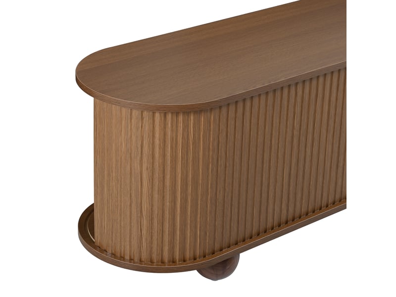  Rond tv lowboard tv armoire portes coulissantes rétro meubles de salon meubles vertical déchiré portes coulissantes pieds à boule N621P442660D - Conforama D