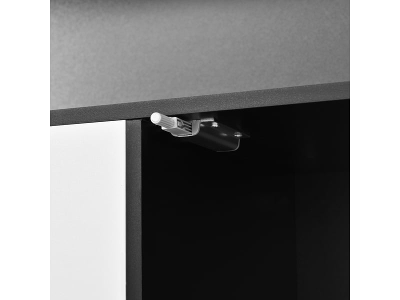  Buffet de cuisine moderne 160x40x120 cm, meuble vaisselier noir et blanc avec 3 tiroirs et 2 portes en mdf  - Conforama W