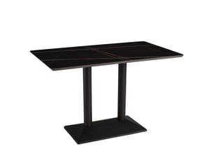 Icare - ensemble n°1: table bistrot rect. 120x70cm en céramique marbré noir