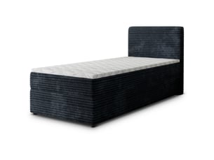 Lit avec rangement 100x200 cm <strong>MASSENO</strong> <strong></strong> coloris noir
