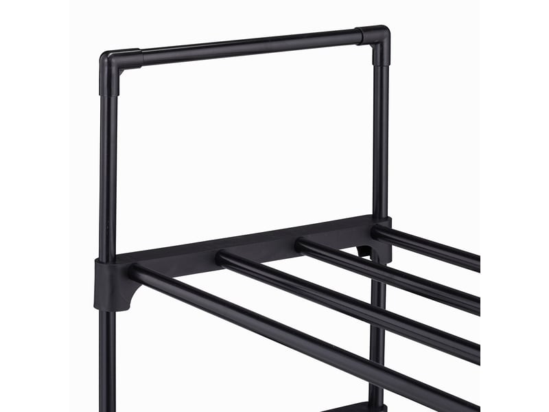  Étagère à chaussures modulable salon dressing 175,5 x 93 x 30,5 cm système emboîtable design moderne en acier noir 13_0011370  - Conforama E
