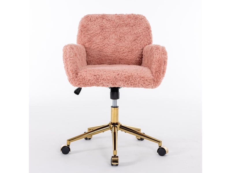  Chaise de bureau en fausse fourrure pivotante avec accoudoirs 61 x 60 x 90 cm W3223P498565 - Conforama A