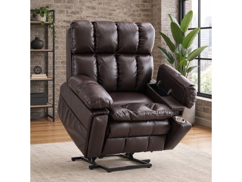 Fauteuil relax électrique releveur avec massage et chauffage marron evryae - Conforama C