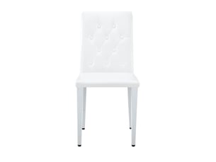 Lot de 4 chaises de salle à manger blanc pur – pieds métal argenté, luxe discret, parfait pour espaces européens