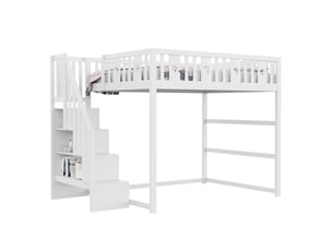 Lit mezzanine 140x200 cm VIVRYN coloris blanc